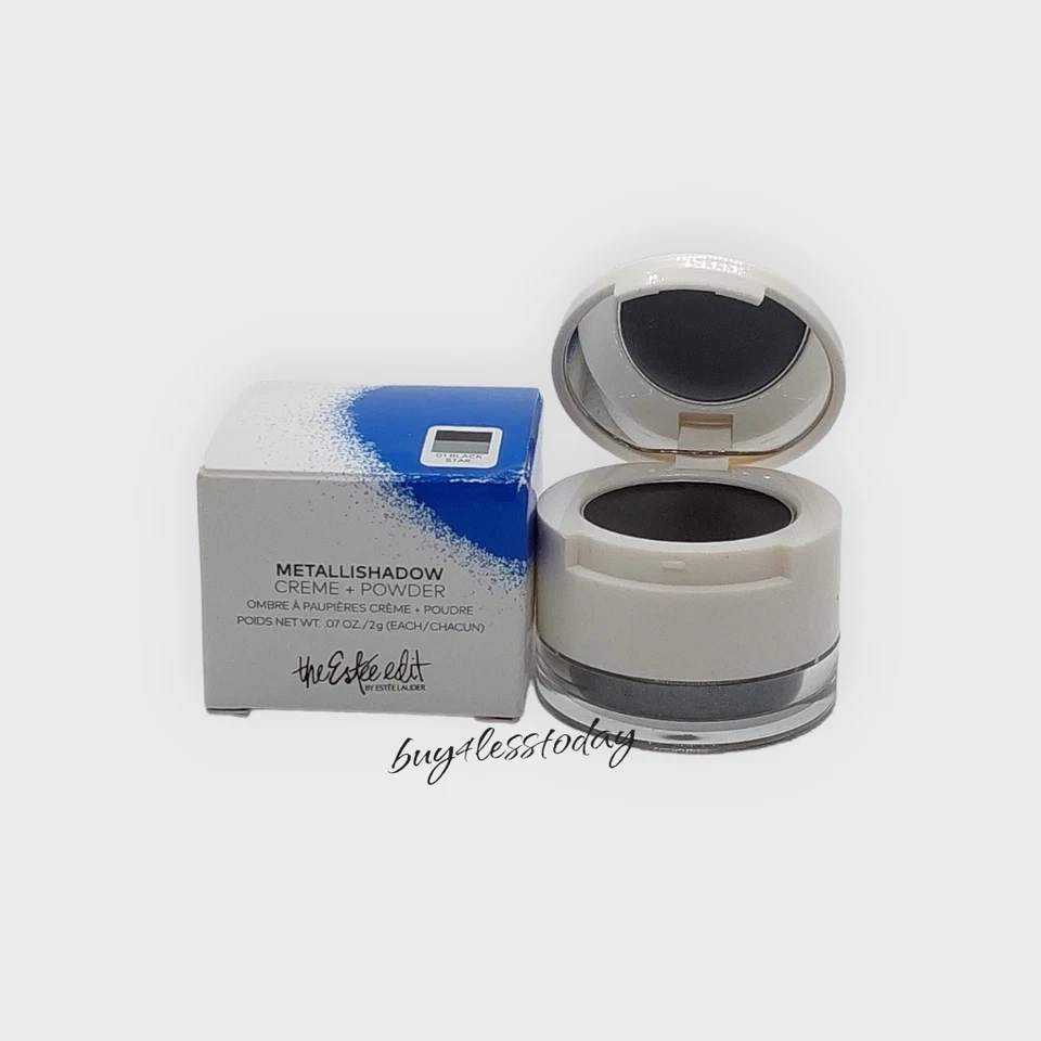 Crema en polvo Estee Lauder Metallishadow 01 Black Star 0,07 oz cada uno NUEVO Foto 2 de 4