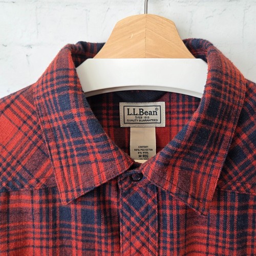 LL Bean Herren Katahdin Flanell Druckknopfleiste Hemd Größe M rot marine kariert 298102 - Bild 4 von 8