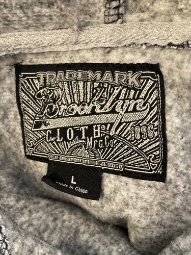 Trademark Brooklyn Cloth Unisex Pullover Hoodie Large Grey Orange Blue adult - Foto 8 di 8