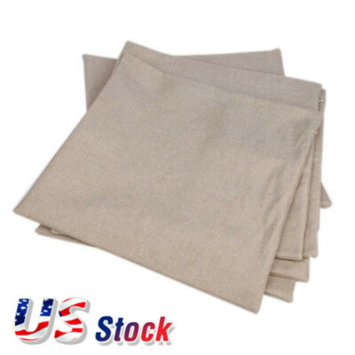 50Pcs 16'' x 16''  Linen Sublimation Blanks Pillow Case Cushion Cover DIY Printed