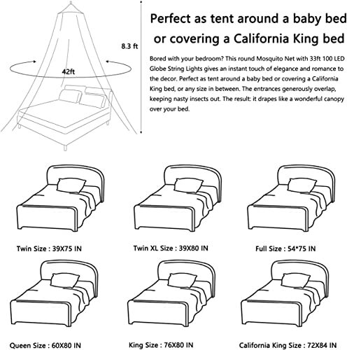 Mosquito Net Bed Canopy for Girls,King Canopy Bed Curtains Full Queen Size fr... - Picture 5 of 8