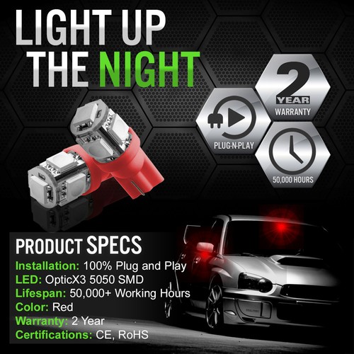 2004-2008 Acura TSX Red Interior LED Lights Kit Package - Picture 4 of 6