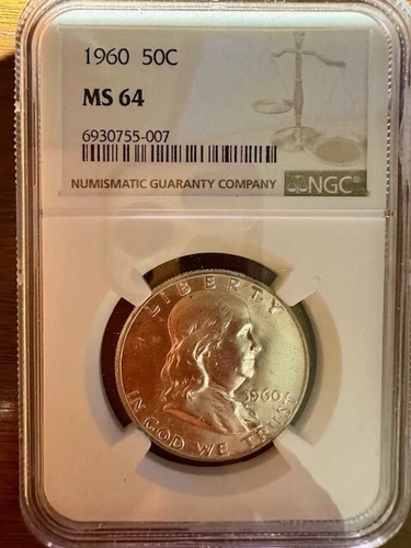 1960 Franklin Half Dollar 50C NGC MS64