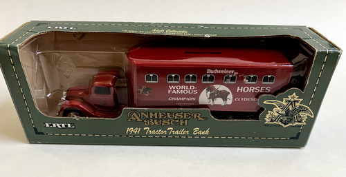Ertl Anheuser-Busch 1941 Tractor Trailer Bank Diecast Metal 1/43 Scale Collect,