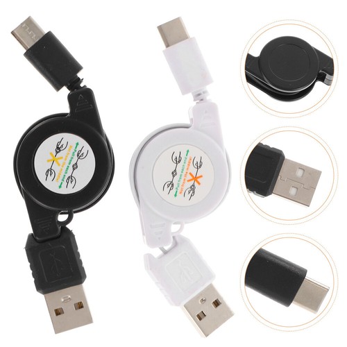 2 Pcs Telescopic Data Cable Retractable Usb Multifunctional Charging - 第 6/12 張圖片