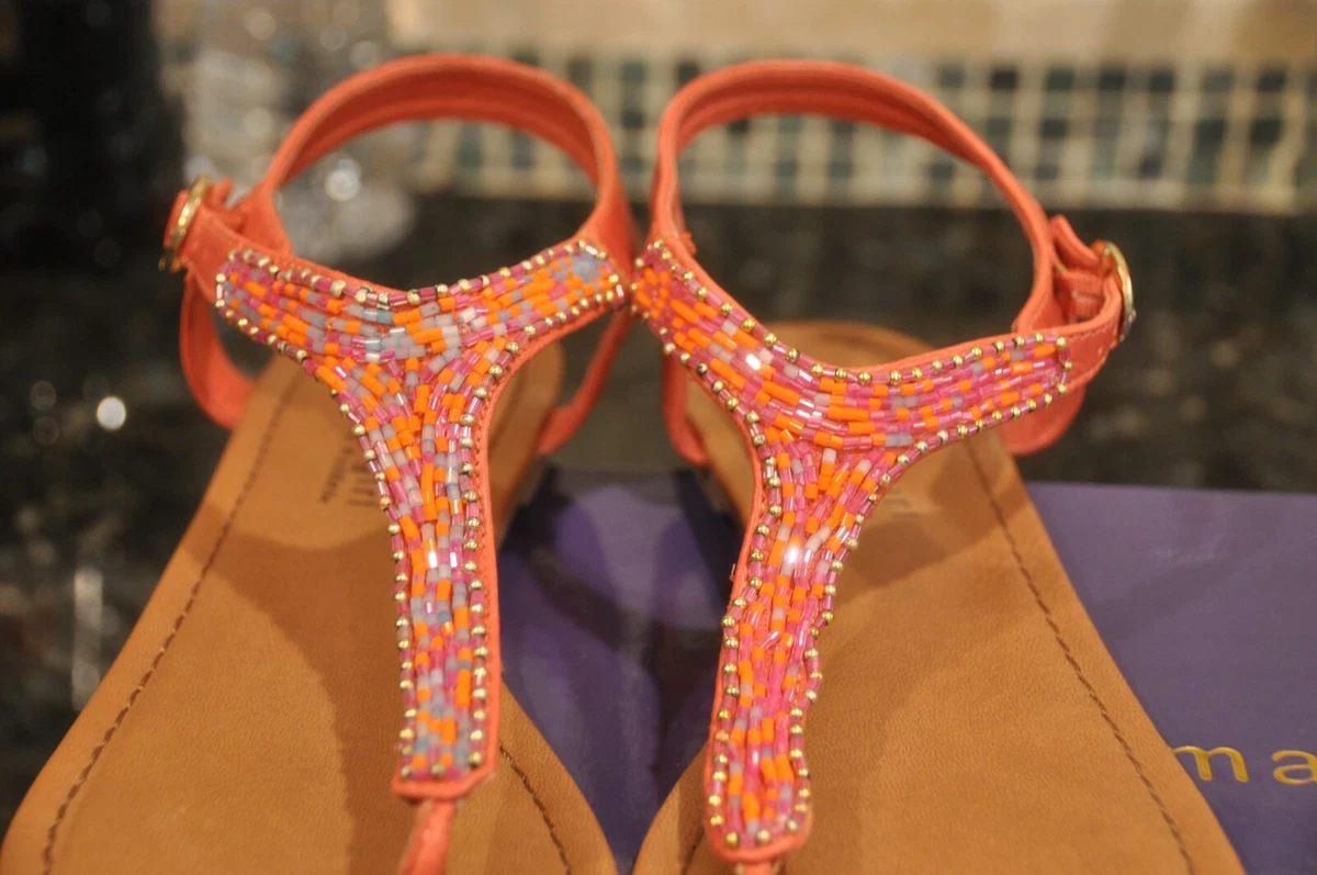 MADDEN GIRL ORANGE BEADED SANDALS FROM MACY S