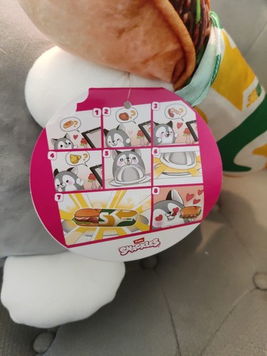 ZURU Snackles Subway Husky Nigel 14 Zoll superweiches Plüschtier Stofftier grau neu  - Bild 6 von 9