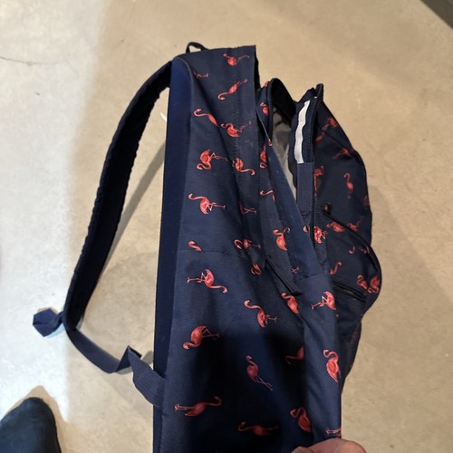 Flamingo Print Trans by Jansport Backpack Navy & Pink - Picture 4 of 10