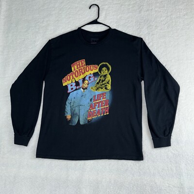 The Notorious B.I.G Biggie Tee Shirt Men's L Life After Death Black Long Sleeve