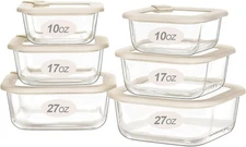  Glass Food Storage Containers with Glass Lids, Microwave Safe Food ContainerSet