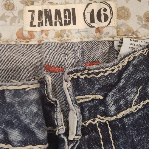 Zana Di Damenshorts 16 blau geschrurrt 4" Schrittlänge mittlere Leibhöhe bestickt Stretch - Bild 5 von 13