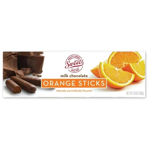 Sweets Candy Milk Chocolate Sticks Orange 10 Ounce