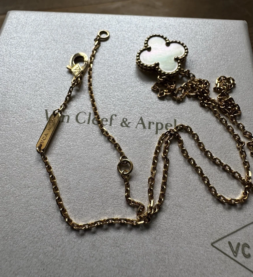 Van Cleef Arpels VCA Vintage Alhambra Perlmutt Collier Gold - Bild 3 von 4