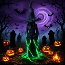 Cracker Barrel 30cm Witch Statue - 2025 Halloween Decor Indoor/Outdoor for Home
