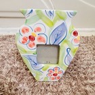 VTG Terragraphics Vase Shaped Picture Frame 3x3" Flower New Hand Painted 1997