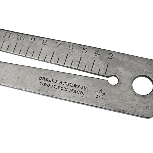 Vintage SNELL & ATHERTON Leather IRON GAUGE - Cobbler Shoe Boot Repair Tool - Picture 2 of 4