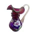 Fenton Royal Purple Pitcher Glass Messenger Exclusive Signed Nancy Fenton #607