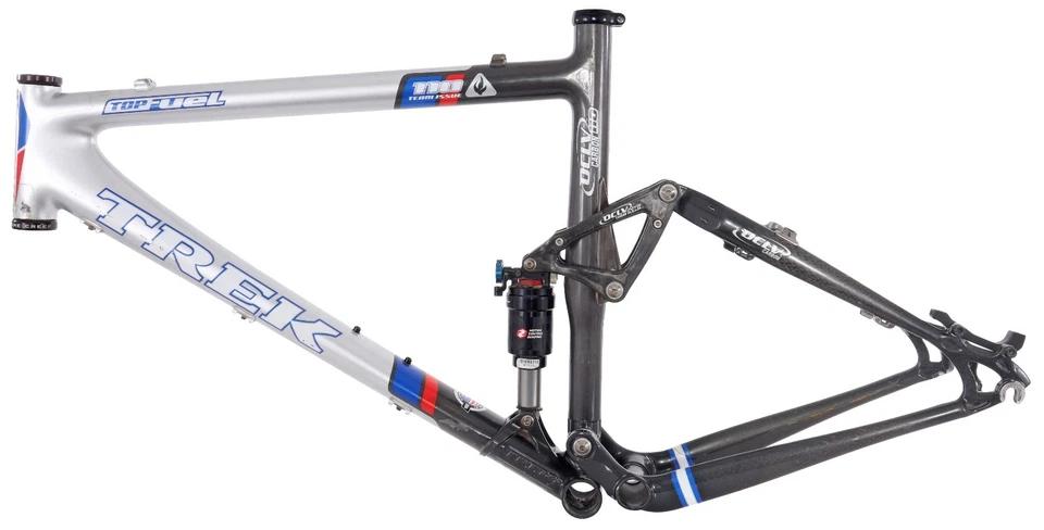 Cuadro de bicicleta Trek Top Fuel Team edición 110 OCLV carbono MTN 26" GRANDE plateado 2005 Foto 3 de 4