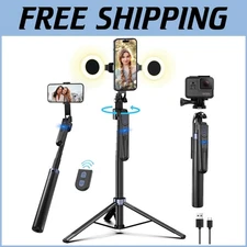 360° Rotation Auto Face Tracking Tripod with Light for Content Creation