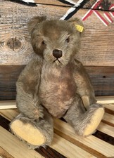 VTG CARAMEL STEIFF ORIGINAL JOINTED TEDDY 14 -15" - c1950's GERMANY TAG 5340,02