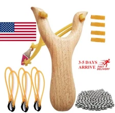 1 Wooden Slingshot High Velocity Toy Classic Hunting Outdoor Game Adult Kid Gift
