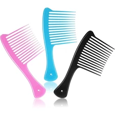 Peines 3 piezas dientes anchos jumbo desenredar salon shampoo cabello largo rizo