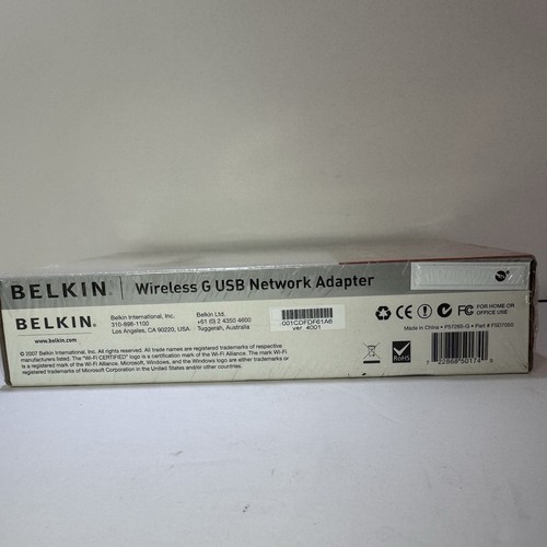 Belkin Wireless G USB Network Adapter New In Box F5D7050 - Picture 5 of 5
