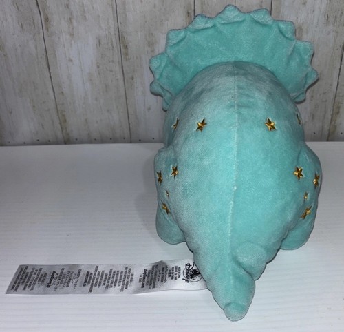 Disney Animal Kingdom Dinosaur Plush Triceratops Dinoland Blue w/Gold Stars 10" - Picture 4 of 6