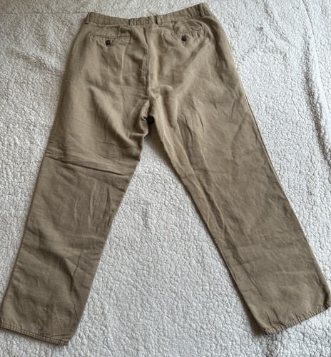 The Men's Store Bloomingdale's Linen Cotton Blend Tan Beige Pants 34Wx30L - Picture 7 of 8