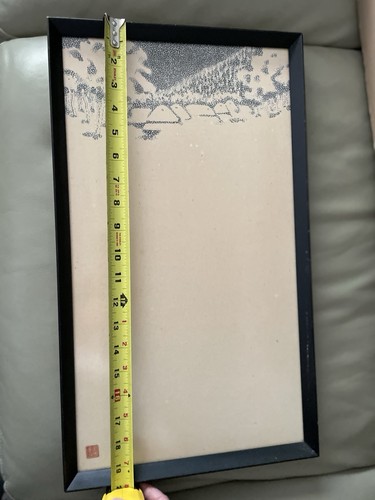 Zen Snow Scene Framed-Minimalist Chinese Landscape Art Print . “Yishen” Red Seal - Picture 8 of 8
