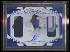 2024 Panini Flawless #PSS-YF Yanquiel Fernandez Prominent Swatch Signatures #/15