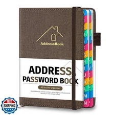 Address Book with Colorful Alphabetical Tabs, 4.7" X 6.2" Hardcov