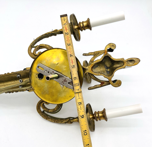 Aplique de pared vintage francés Luis XVI estilo neoclásico electrificado con cable de 3 brazos - Imagen 23 de 24