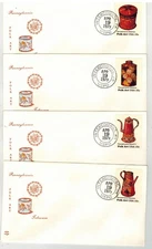 1979 FOLK ART PENNSYLVANIA TOLEWARE SCARCE DAVID C SET OF 4 INTERCOURSE PA CXLS