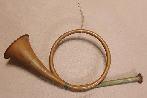 Vintage Kupfer & Messing Französisch Horn 11,5" Weihnachten Urlaub Dekor - Bild 1 von 7