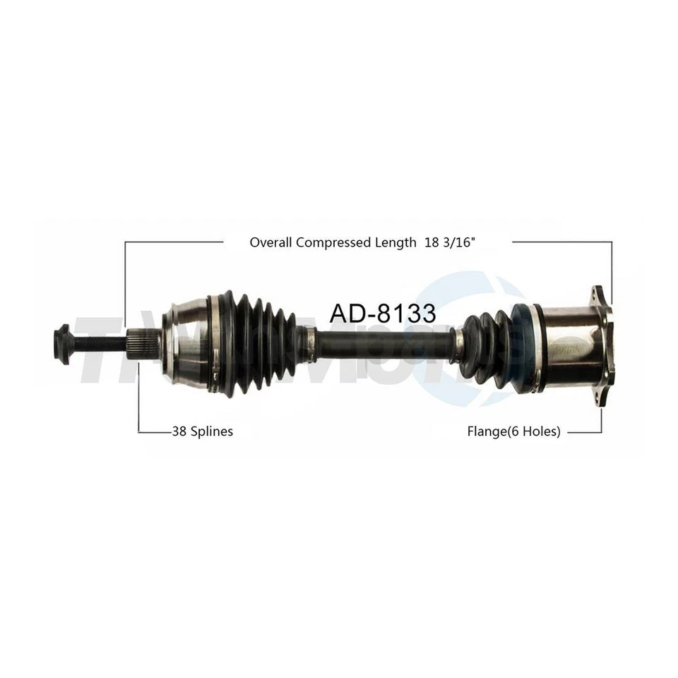 KIT DE COJINETE DE RUEDA Y EJE CV 4X 2004-2006 AUDI A8 QUATTRO TRAKMOTIVE WJB Foto 3 de 4