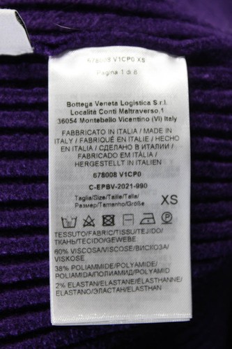 Bottega Veneta Womens Long Sleeve Ribbed Knit Sweater Dress Purple Size XS - Picture 5 of 6