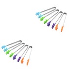  8 stücke Silikon-Antihaft-Edelstahl-Küchenzangen Grillkochen Grill-Turner