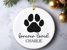 Personalized Pet Memorial Ornament, Dog Sympathy Gift, Christmas Dog Memorial
