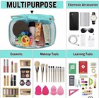 Chenille Letter Clear Makeup Bags Hair Pouch, Preppy Patch Makeup Bag Zipper wi — photo 3