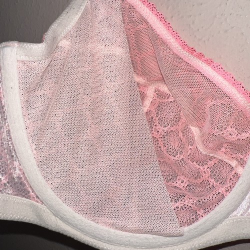Victoria's Secret Body By Victoria Unlined Demi Lace Bra Peach Orange 36DDD VS - Picture 9 of 10