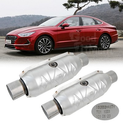 2X 2.5'' Catalytic Converters EPA w/ Heat Shield Round For Hyundai Sonata 2.5L V6