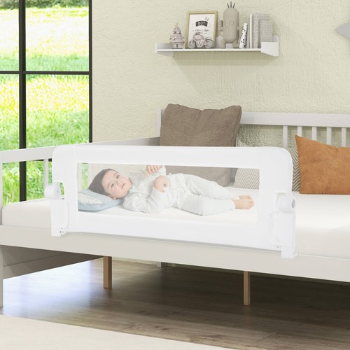 2 PIEZAS 42" riel de cama plegable para niños pequeños con correa de seguridad ajustable protector de barandilla blanco - Imagen 4 de 6