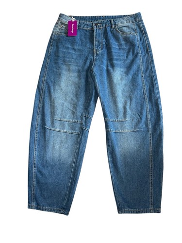Loveimg Women’s High Rise Baggy Barrel Jeans Size L NEW WITH TAGS