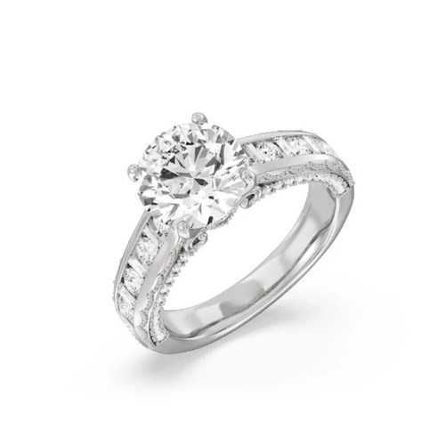 18k White Gold 2Ct IGI Certified Lab Grown Round Cut Diamond Wedding Ring - Picture 3 of 11