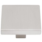 Contemporary Square Cabinet Knob, 1-1/2 Inches, Zinc Base Material, Satin Nickel