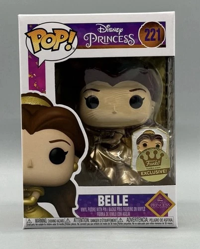 Funko Pop! Disney #221 Belle Gold w/ Pin Beauty & The Beast Funko Shop Exclusive