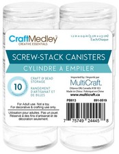 Screw Stack Cannisters 1.2"X.9" 10/Pkg Empty