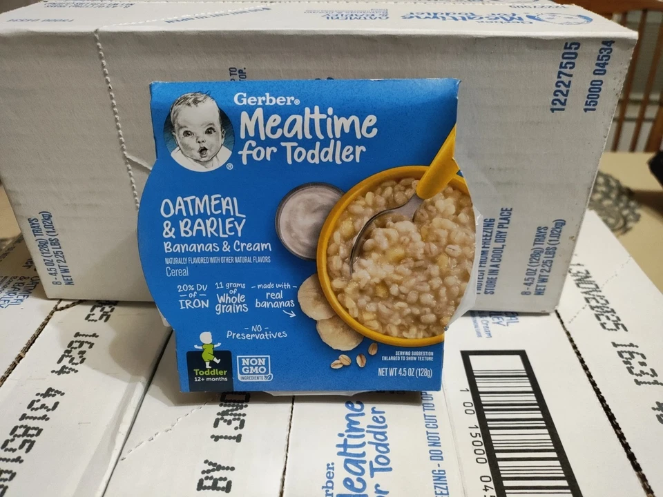 ¡LEER!!Gerber Mealtime Niño Avena Cebada Cereal Plátanos/Crema, 4.5 OZ **56** Foto 2 de 4