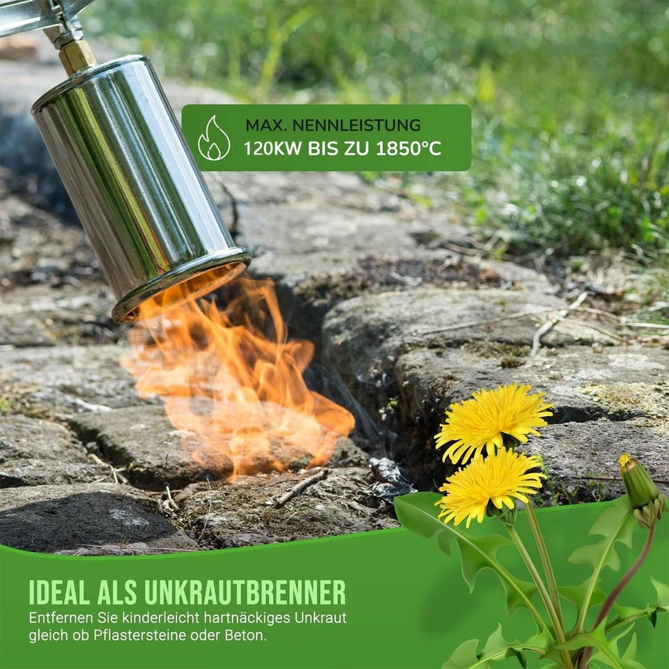Unkrautbrenner Gasbrenner Abflammgerät Unkrautvernichter Dachbrenner Brenner - Bild 3 von 4